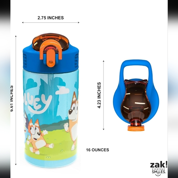 Colorful Blue and Orange Dog Design Cups Bottles Set 2 16oz - Picture 2 of 7